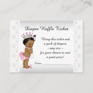 Ethnic Princess Diaper Raffle Ticket Begleitkarte