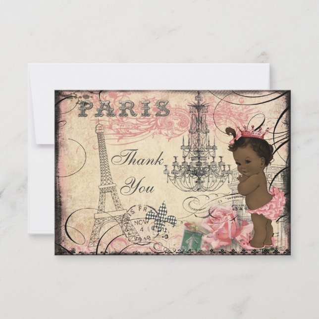 Ethnic Princess Eiffel Tower Chandelier Vielen Dan Dankeskarte (Vorderseite)