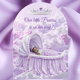 Ethnic Princess Lila Lilac Baby Shower Tiara Einladung