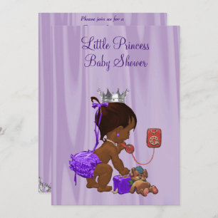 Ethnic Princess Lilac Baby Shower Einladung