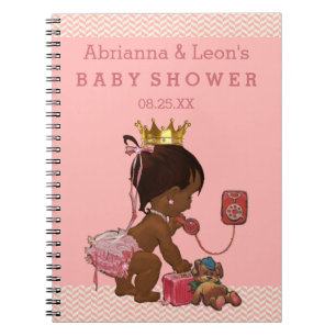 Ethnic Princess on Phone Baby Showroom Gästebuch Notizblock