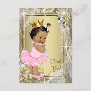 Ethnic Princess Pearls Flat Baby Dusche Vielen Dan Dankeskarte