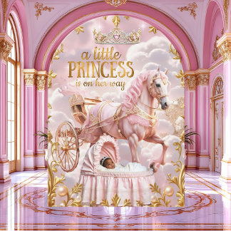 Ethnic Princess Pink Babydusche Carriage Einladung