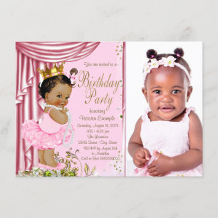 Ethnic Princess Tutu Pearl Birthday Party Einladung