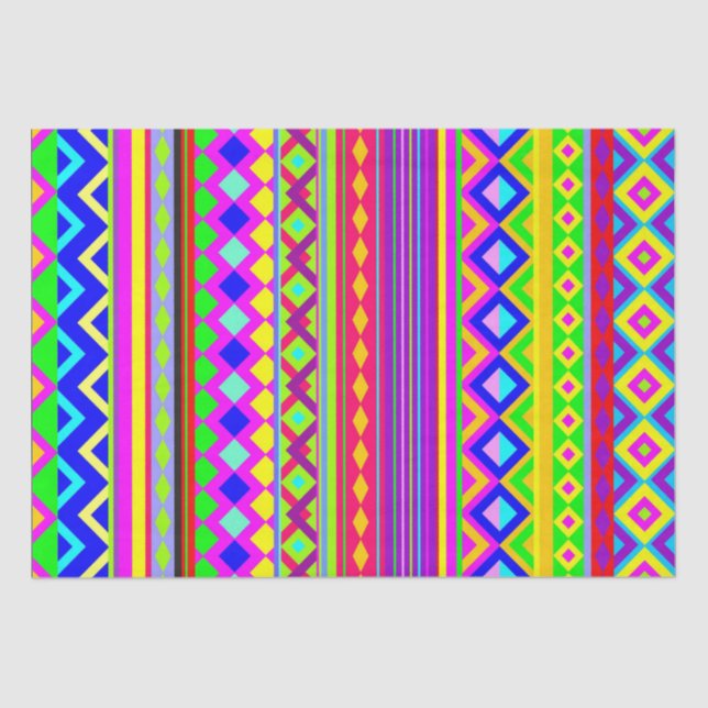 Ethnic Psychedelic Texture Pattern Seidenpapier (Vorderseite)