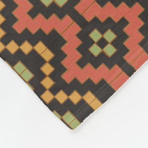 Ethnic Red Black Green Tribal Ägyptisch Fleecedecke