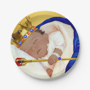 Ethnic Royal Prince Boy Baby Shower Pappteller