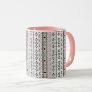 ethnic striped gray pink mexican Orientstylish Tasse