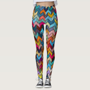 Ethnic Tribal bestickt geometrisch Leggings