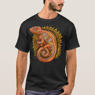 Ethnic Tribal Iguana Design T-Shirt