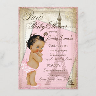Ethnic Vintag Paris Baby Dusche Einladung