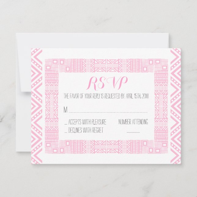Ethnic Wedding RSVP Response Card Personalisiert (Vorderseite)