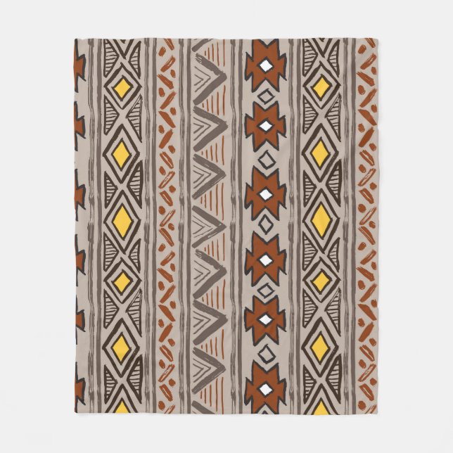 Ethnisch Abstrakt: HandGezeichnet Muster Fleecedecke (Vorderseite)