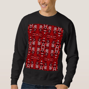 Ethnisch Abstrakt Vintage Boho Fliese Sweatshirt