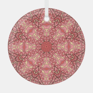 Ethnisch abstraktes Blumen-Mandala, nahtlos. Ornament Aus Glas