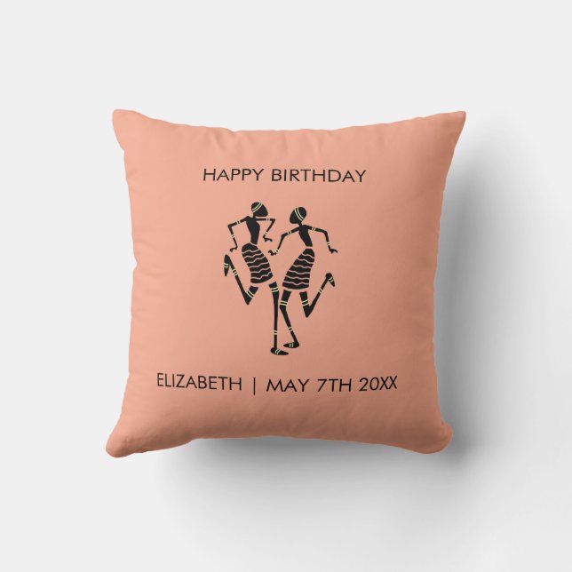 Ethnisch, afrikanische Kunst, Karnevalstanz Kissen (Rückseite)