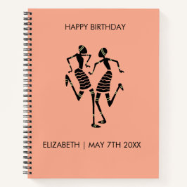 Ethnisch, afrikanische Kunst, Karnevalstanz Notizbuch