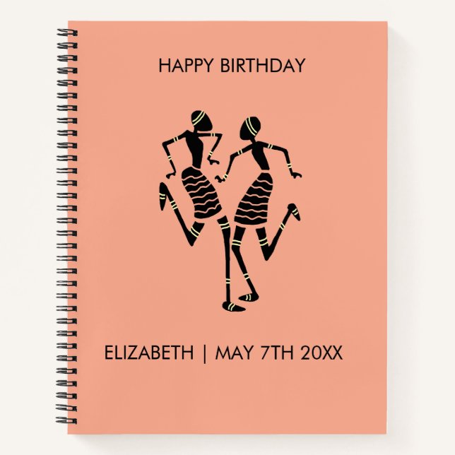 Ethnisch, afrikanische Kunst, Karnevalstanz Notizbuch (Vorderseite)