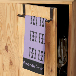 Ethnisch-afrikanisches Kunstmuster, Lila Drehkisse Geschirrtuch