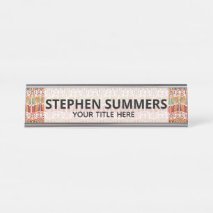 Ethnisch-afrikanisches Stammesmuster Schreibtischnamensplakette