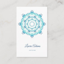 ethnisch aquamarine Mandala. Text. Square-Visitenk