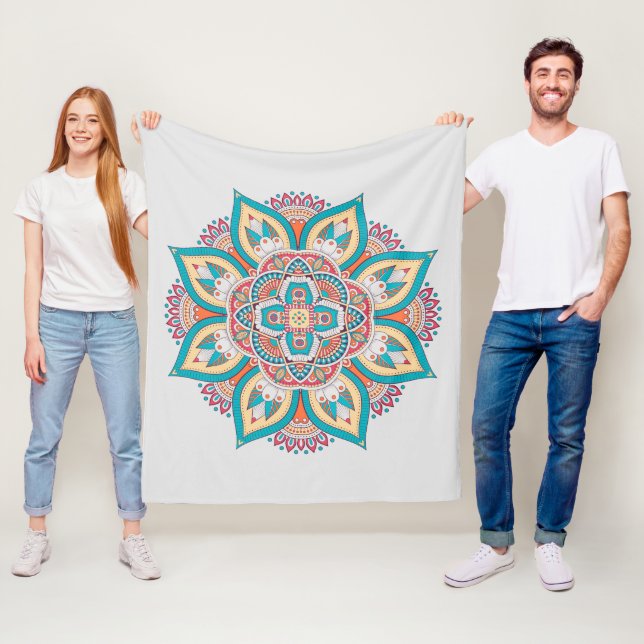 Ethnisch bedruckte Mandala-Muster Fleecedecke (Beispiel)
