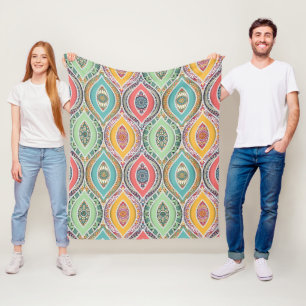 Ethnisch bedruckte Mandala-Muster Fleecedecke