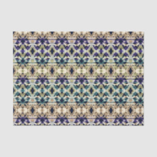 Ethnisch blau, beige Ikat Seidenpapier