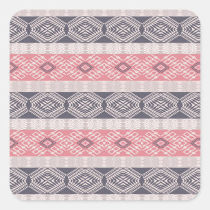 Ethnisch-boho Stil geometrische Muster. Quadratischer Aufkleber