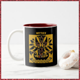 Ethnisch-ethnisches Tattoo-Muster Zweifarbige Tasse