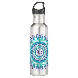 Ethnisch-florale Mandala.monogramm Edelstahlflasche
