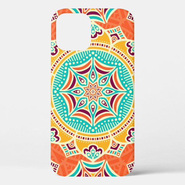 Ethnisch-florales nahtloses Muster Case-Mate iPhone Hülle (Rückseite)