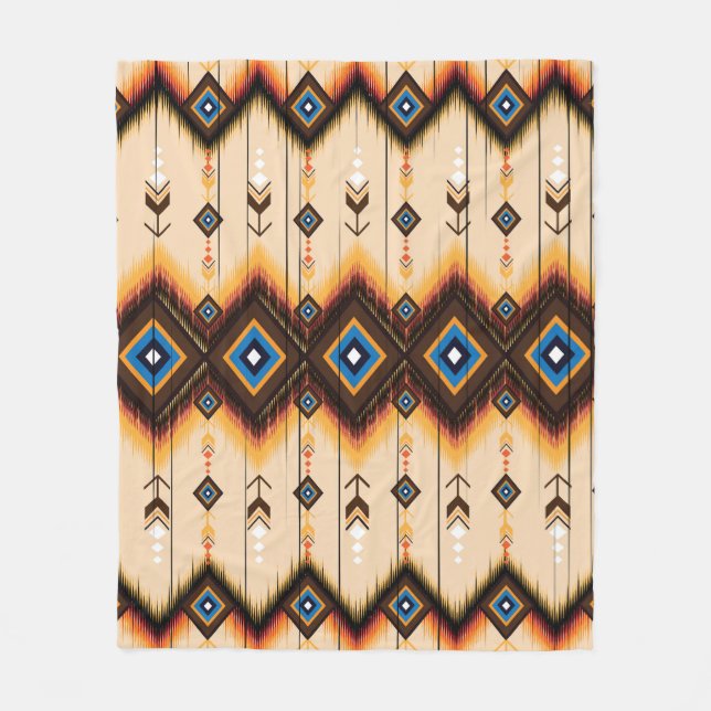 Ethnisch geometrisch: abstraktes Musterdesign. Fleecedecke (Vorderseite)