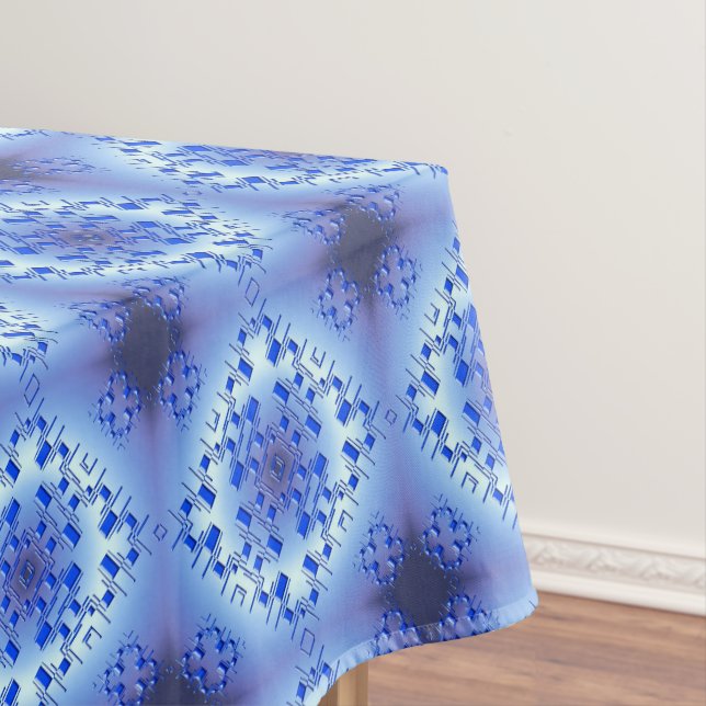 Ethnisch geometrisch blaues Muster Tischdecke (Beispiel)