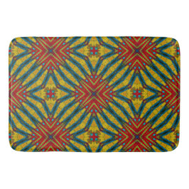 Ethnisch geometrisch, gelb Aquamarin und Abstrakt, Badematte