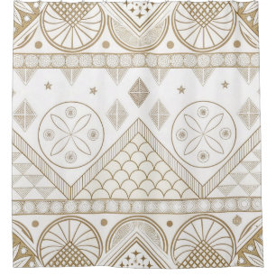 Ethnisch geometrisches, florales, nahtloses Muster Duschvorhang