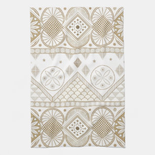 Ethnisch geometrisches, florales, nahtloses Muster Geschirrtuch