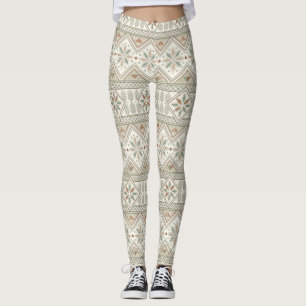 Ethnisch geometrisches, florales, nahtloses Muster Leggings