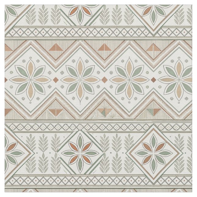 Ethnisch geometrisches, florales, nahtloses Muster Stoff (Nahaufnahme)