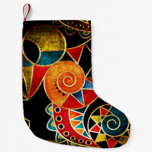 Ethnisch-geometrisches Muster des Stammes Kleiner Weihnachtsstrumpf