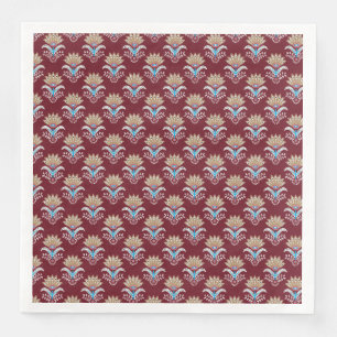 ethnisch geometrisches Paisley-Blumen nahtloses Mu Serviette