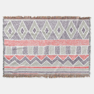 Ethnisch gestreifter Stamm: Handmade Vintag Decke