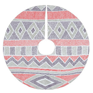 Ethnisch gestreifter Stamm: Handmade Vintag Polyester Weihnachtsbaumdecke