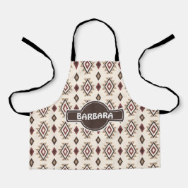 Ethnisch-graue Creme Minimales Muster Schürze