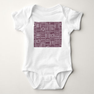 Ethnisch handgezeichnetes Muster: Vintager Stil Baby Strampler