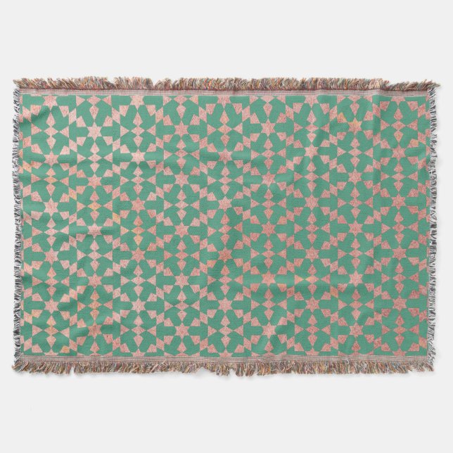 Ethnisch-marokkanisches geometrisches Mosaikmuster Decke (Vorderseite)