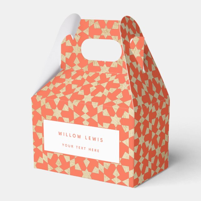 Ethnisch-marokkanisches geometrisches Mosaikmuster Geschenkschachtel (Vorderseite)