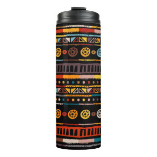 Ethnisch nahtlos im nativen Stil. Muster mit Amer Thermosbecher