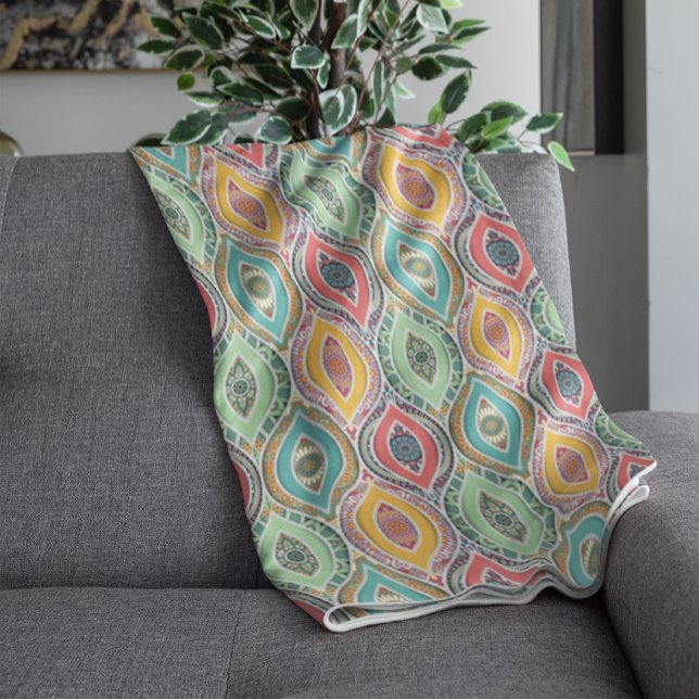 Ethnisch nahtlose Muster Indianerflora Fleecedecke (Von Creator hochgeladen)