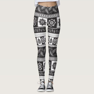 Ethnisch Schwarz-weiß: Zeitloses Muster Leggings